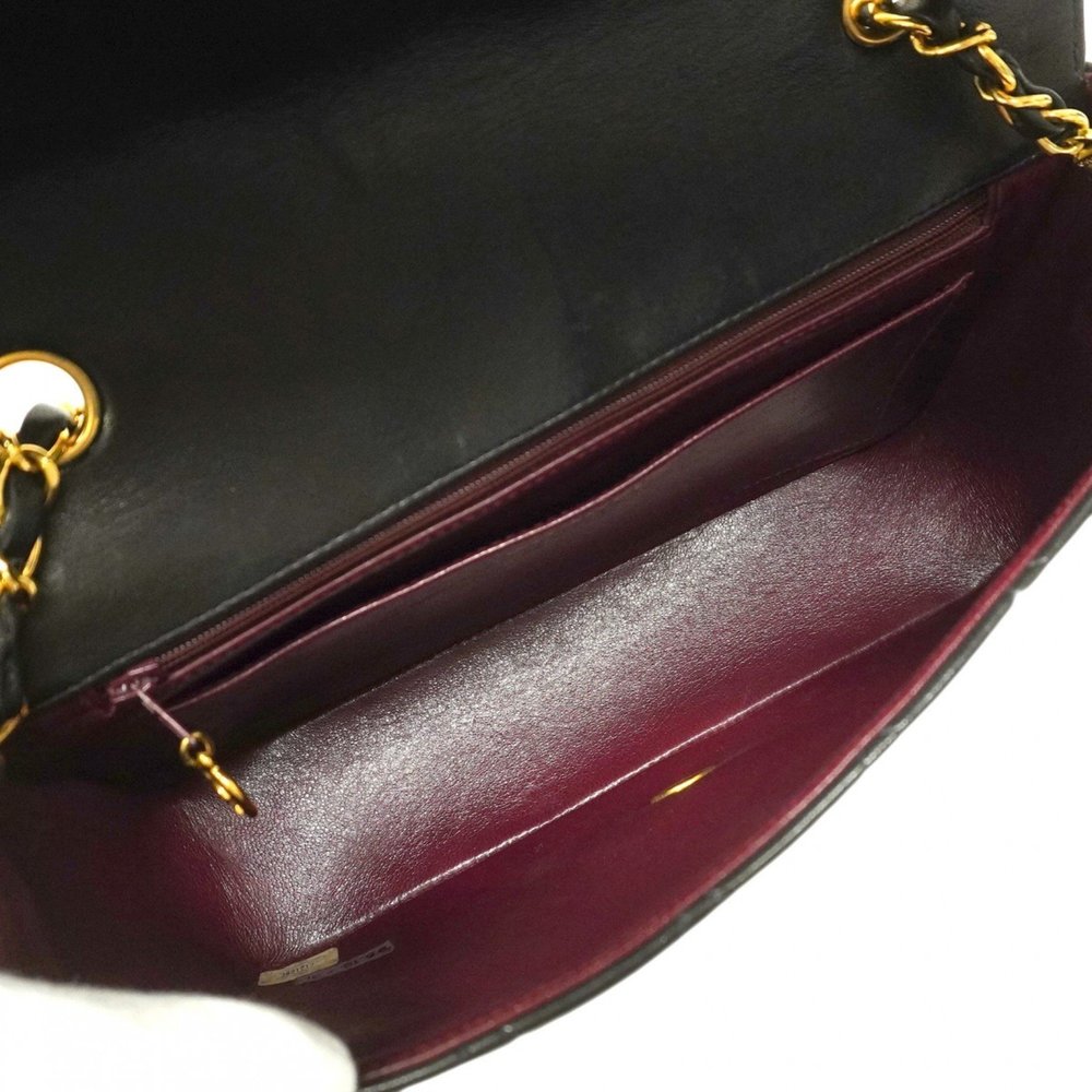 Chanel Shoulder Bag Diana Chain Lambskin Black Women's - Picture 4 of 15